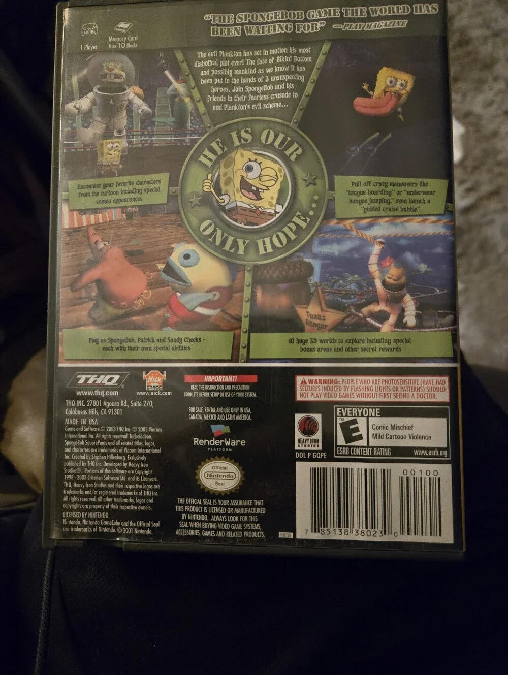SpongeBob SquarePants Battle For Bikini Bottom Game Nintendo GameCube